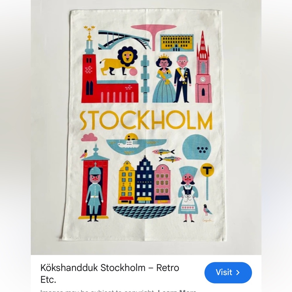 Retro Etc. Stockholm Kitchen Towel - Multicolor